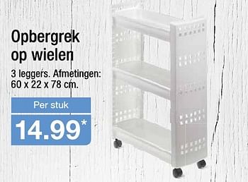 Aanbiedingen Opbergrek op wielen 3 leggers - Huismerk - Aldi - Geldig van 17/08/2016 tot 23/08/2016 bij Aldi