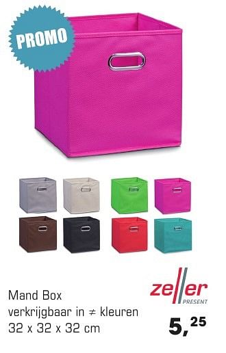 Aanbiedingen Mand box - Zeller Present - Geldig van 28/08/2016 tot 08/10/2016 bij Multi Bazar