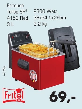 Aanbiedingen Fritel friteuse turbo sf 4153 red - Fritel - Geldig van 28/08/2016 tot 08/10/2016 bij Multi Bazar