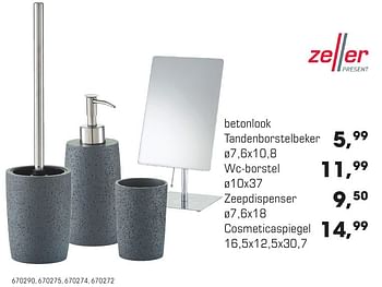 Aanbiedingen Betonlook wc-borstel - Zeller Present - Geldig van 28/08/2016 tot 08/10/2016 bij Multi Bazar