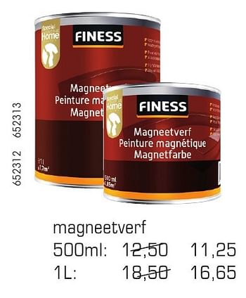 Aanbiedingen Magneetverf - Finess - Geldig van 28/08/2016 tot 08/10/2016 bij Multi Bazar