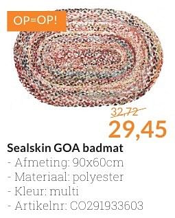Aanbiedingen Sealskin goa badmat - Sealskin - Geldig van 01/09/2016 tot 30/09/2016 bij Sanitairwinkel