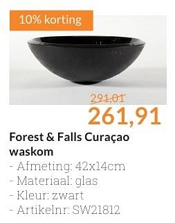 Aanbiedingen Forest + falls curaçao waskom - Forest en Falls - Geldig van 01/09/2016 tot 30/09/2016 bij Sanitairwinkel