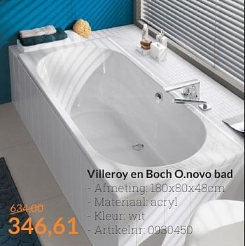 Aanbiedingen Villeroy en boch o.novo bad - Villeroy &amp; boch - Geldig van 01/09/2016 tot 30/09/2016 bij Sanitairwinkel