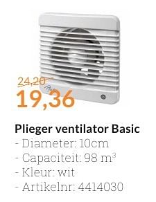 Aanbiedingen Plieger ventilator basic - Plieger - Geldig van 01/09/2016 tot 30/09/2016 bij Sanitairwinkel