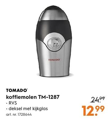Aanbiedingen Tomado koffiemolen tm-1287 - Tomado - Geldig van 15/08/2016 tot 24/08/2016 bij Blokker