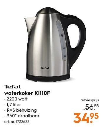 Aanbiedingen Tefal waterkoker ki110f - Tefal - Geldig van 15/08/2016 tot 24/08/2016 bij Blokker