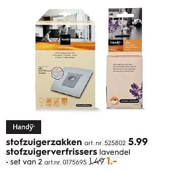 Aanbiedingen Stofzuigerverfrissers - Handy - Geldig van 15/08/2016 tot 24/08/2016 bij Blokker