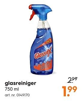 Aanbiedingen Glasreiniger - Glassex - Geldig van 15/08/2016 tot 24/08/2016 bij Blokker