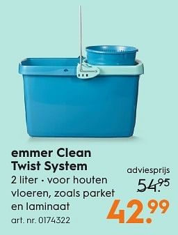 Aanbiedingen Emmer clean twist system - Leifheit - Geldig van 15/08/2016 tot 24/08/2016 bij Blokker
