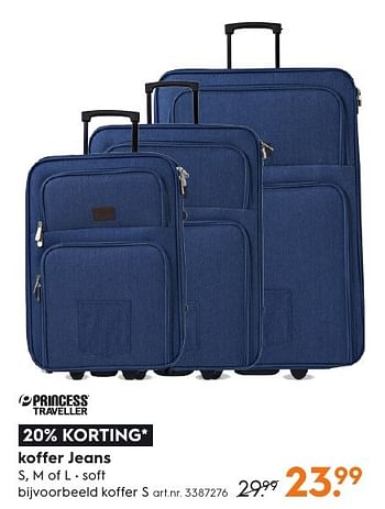 Aanbiedingen Koffer jeans - Princess Traveller - Geldig van 15/08/2016 tot 24/08/2016 bij Blokker