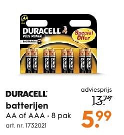 Aanbiedingen Batterijen - Duracell - Geldig van 15/08/2016 tot 24/08/2016 bij Blokker