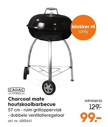 Aanbiedingen Charcoal mate houtskoolbarbecue - Cadac - Geldig van 15/08/2016 tot 24/08/2016 bij Blokker