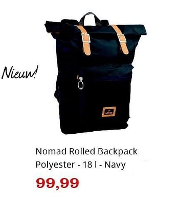 Aanbiedingen Nomad rolled backpack polyester - 18 l - navy - Nomad - Geldig van 15/08/2016 tot 04/09/2016 bij Bol