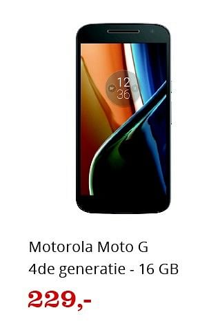 Aanbiedingen Motorola moto g 4de generatie - Motorola - Geldig van 15/08/2016 tot 04/09/2016 bij Bol