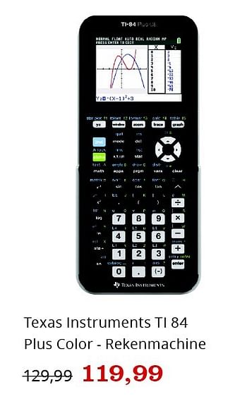 Aanbiedingen Texas instruments ti 84 plus colo - Texas Instruments - Geldig van 15/08/2016 tot 04/09/2016 bij Bol