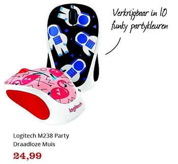 Aanbiedingen Logitech m238 party draadloze muis - Logitech - Geldig van 15/08/2016 tot 04/09/2016 bij Bol