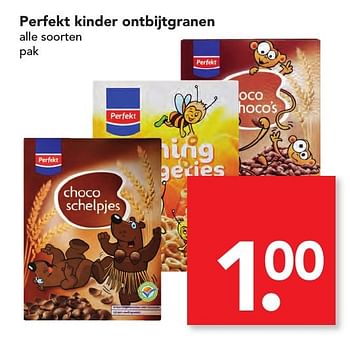 Aanbiedingen Perfekt kinder ontbijtgranen - Perfekt - Geldig van 21/08/2016 tot 27/08/2016 bij Deen Supermarkten