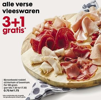 Aanbiedingen Alle verse vleeswaren 3+1 gratis - Huismerk - Hema - Geldig van 15/08/2016 tot 28/08/2016 bij Hema