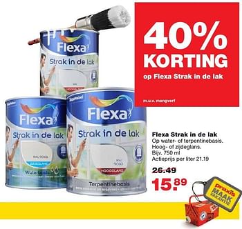 Aanbiedingen Flexa strak in de lak - Flexa - Geldig van 22/08/2016 tot 28/08/2016 bij Praxis