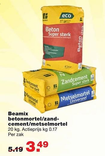 Aanbiedingen Beamix betonmortel-zandcement-metselmortel - Beamix - Geldig van 22/08/2016 tot 28/08/2016 bij Praxis