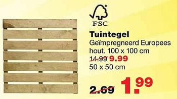 Aanbiedingen Tuintegel geïmpregneerd europees hout - Huismerk - Praxis - Geldig van 22/08/2016 tot 28/08/2016 bij Praxis