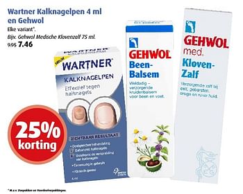 Aanbiedingen Wartner kalknagelpen en gehwol - Wartner - Geldig van 15/08/2016 tot 28/08/2016 bij Uw eigen drogist