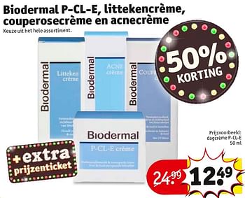 Aanbiedingen Dagcrème p-cl-e - Biodermal - Geldig van 23/08/2016 tot 28/08/2016 bij Kruidvat