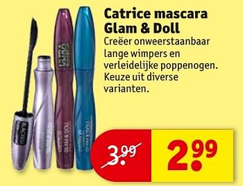 Aanbiedingen Catrice mascara glam + doll - Catrice - Geldig van 23/08/2016 tot 28/08/2016 bij Kruidvat