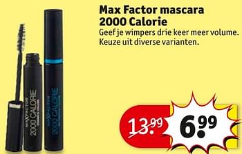 Aanbiedingen Max factor mascara 2000 calorie - Max Factor - Geldig van 23/08/2016 tot 28/08/2016 bij Kruidvat