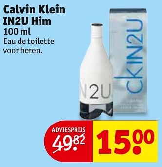 Aanbiedingen Calvin klein in2u him - Calvin Klein - Geldig van 23/08/2016 tot 28/08/2016 bij Kruidvat