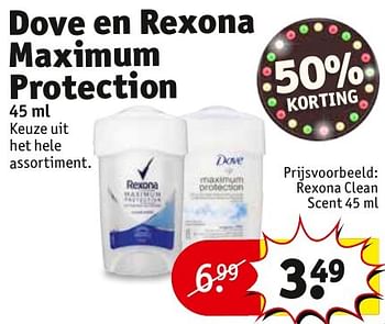 Aanbiedingen Rexona clean scent - Dove - Geldig van 23/08/2016 tot 28/08/2016 bij Kruidvat