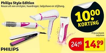 Aanbiedingen Philips style edition ladyshave - Philips - Geldig van 23/08/2016 tot 28/08/2016 bij Kruidvat
