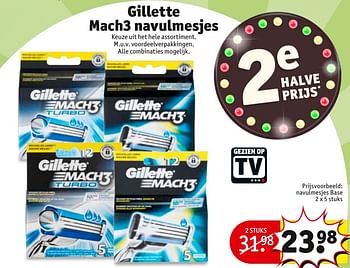 Aanbiedingen Navulmesjes base - Gillette - Geldig van 23/08/2016 tot 28/08/2016 bij Kruidvat