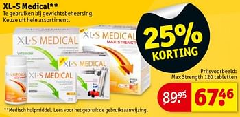 Aanbiedingen Xl-s medical max strength - XL-S Medical - Geldig van 23/08/2016 tot 28/08/2016 bij Kruidvat