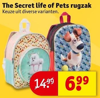 Aanbiedingen The secret life of pets rugzak - The Secret Life of Pets - Geldig van 23/08/2016 tot 28/08/2016 bij Kruidvat