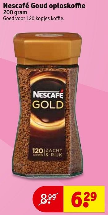 Aanbiedingen Nescafé goud oploskoffie - Nescafe - Geldig van 23/08/2016 tot 28/08/2016 bij Kruidvat