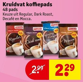 Aanbiedingen Kruidvat koffiepads - Huismerk - Kruidvat - Geldig van 23/08/2016 tot 28/08/2016 bij Kruidvat