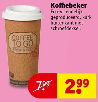 Aanbiedingen Koffiebeker eco-vriendelijk geproduceerd - To Go - Geldig van 23/08/2016 tot 28/08/2016 bij Kruidvat