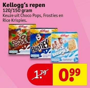 Aanbiedingen Kellogg`s repen - Kellogg's - Geldig van 23/08/2016 tot 28/08/2016 bij Kruidvat