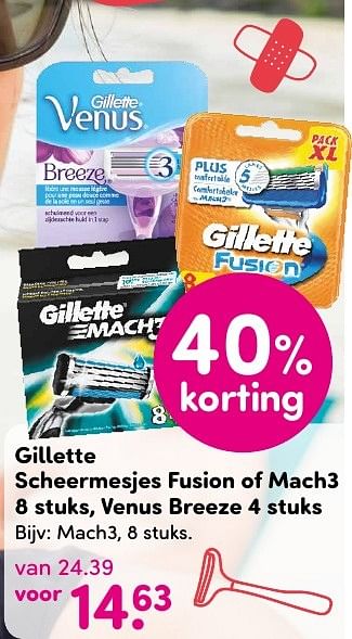 Aanbiedingen Gillette scheermesjes fusion - Gillette - Geldig van 15/08/2016 tot 28/08/2016 bij da