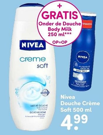 Aanbiedingen Nivea douche crème soft - Nivea - Geldig van 15/08/2016 tot 28/08/2016 bij da