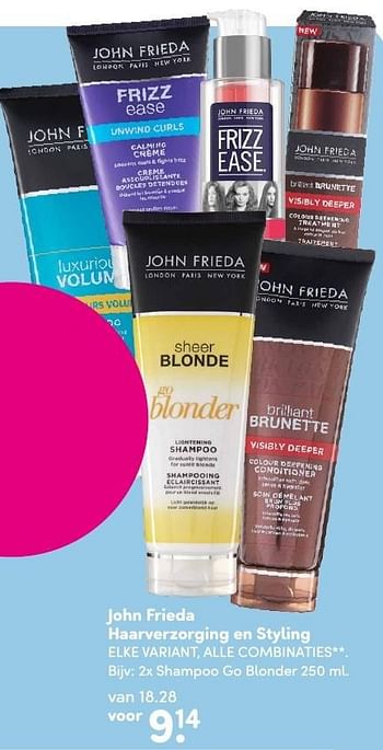 Aanbiedingen John frieda shampoo go blonder - John Frieda - Geldig van 15/08/2016 tot 28/08/2016 bij da