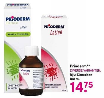 Aanbiedingen Prioderm dimeticon - PrioDerm - Geldig van 15/08/2016 tot 28/08/2016 bij da