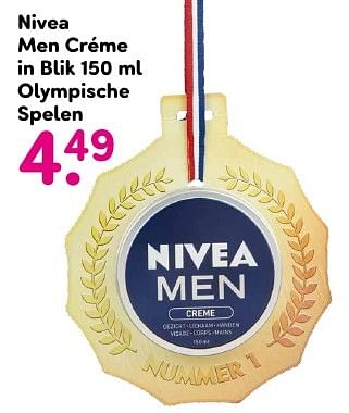 Aanbiedingen Nivea men créme in blik olympische spelen - Nivea - Geldig van 15/08/2016 tot 28/08/2016 bij da