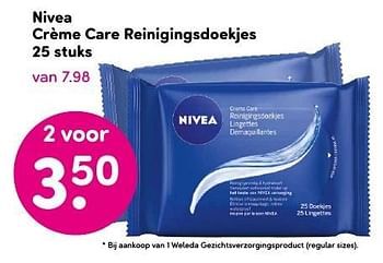 Aanbiedingen Nivea crème care reinigingsdoekjes - Nivea - Geldig van 15/08/2016 tot 28/08/2016 bij da