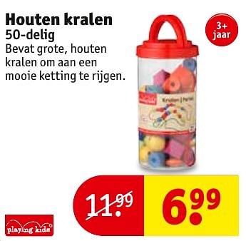 Aanbiedingen Houten kralen - Playing Kids - Geldig van 23/08/2016 tot 28/08/2016 bij Kruidvat
