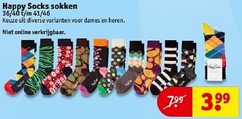 Aanbiedingen Happy socks sokken - Happy Socks - Geldig van 23/08/2016 tot 28/08/2016 bij Kruidvat