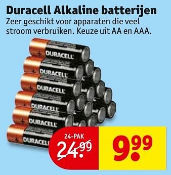 Aanbiedingen Duracell alkaline batterijen - Duracell - Geldig van 23/08/2016 tot 28/08/2016 bij Kruidvat