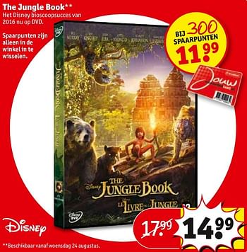 Aanbiedingen The jungle book - Disney - Geldig van 23/08/2016 tot 28/08/2016 bij Kruidvat